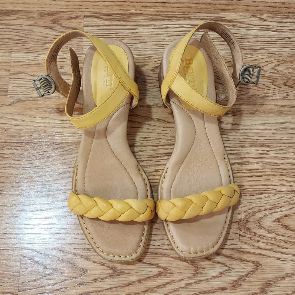 Born Yellow Braided Sandals